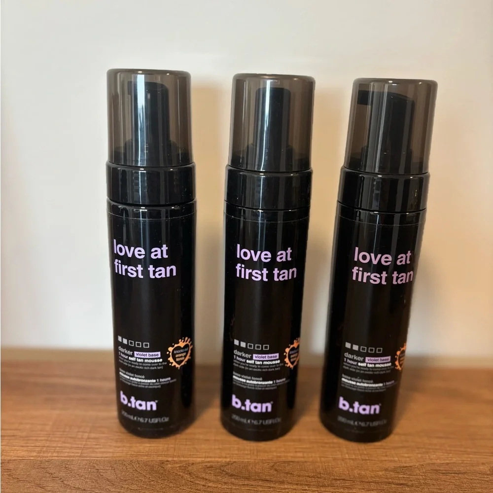B TAN Love at First Tan Self Tanning Mousse - Darker Violet Base - set of 3 NEW - Picture 1 of 3